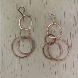 Rose Gold/Silver Loop Earrings